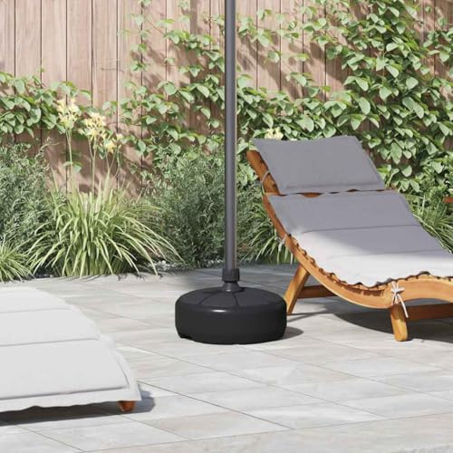 Pied de parasol sable / eau 15 l noir - En plastique robuste - Pour jardin, terrasse et plage - Portable et stable