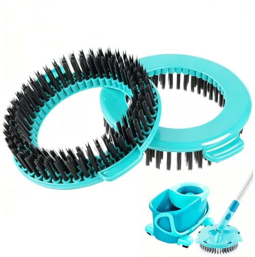 CDDCWZ 2 testine di Ricambio migliorate per mocio Rotante | Compatibili con mocio a disco Leifheit Clean Twist Ergo, spazzola rotonda con setole dure da Ø 15,8 cm