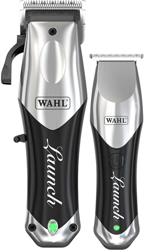 WAHL Launch™ Combo – Cordless Clipper & Trimmer Kit for Pro Haircuts & Detailing, USB-C Charging, 6 Clipper & 3 Trimmer Guides, Beard Brush, Storage Pouch – Lightweight & Ergonomic