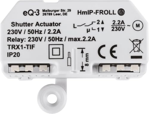 Homematic IP Smart Home Rollladenaktor – Unterputz, Packung mit 5, Digitale Steuerung für 5 Rollläden per App, Alexa & Google Assistant, elektrische Rolladen smart nachrüsten, 151347A0
