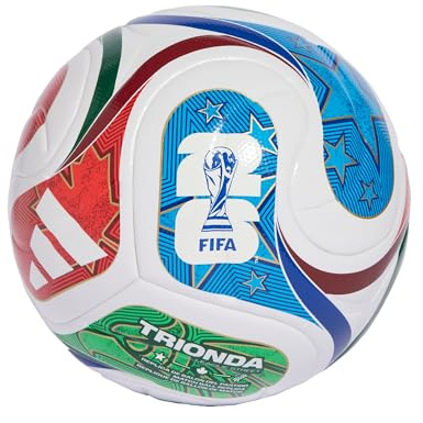 adidas Ballon Unisexe pour Enfants et Adolescents FIFA World Cup 26 Trionda League Junior 350, Blanc/Bleu Roi/Bleu Solar/Rouge Puissant, Taille 5
