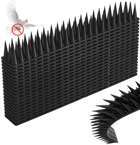 DAJASD Pinchos Antipalomas, 8.6m 20 PCS Ahuyentador Palomas, Pinchos para Palomas, Repelente Palomas, Repelente Gatos Anti, para Balcones, Techos, Jardines O Barreras Privadas(Negro)
