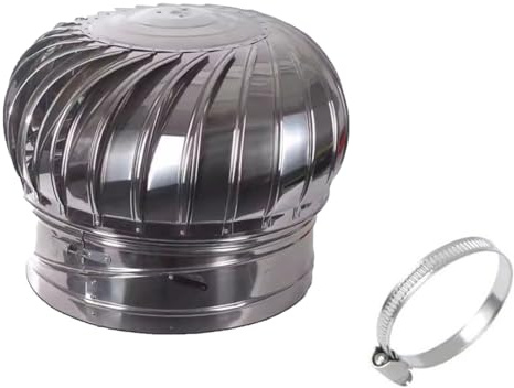 Comignolo Girevole in Acciaio Inox 201 Aspiratore Comignolo Cappuccio Acciaio Comignolo Multiuso Cappucci per Camino Rotanti per Camini e Sfiati di Scarico 75-300mm(250mm)