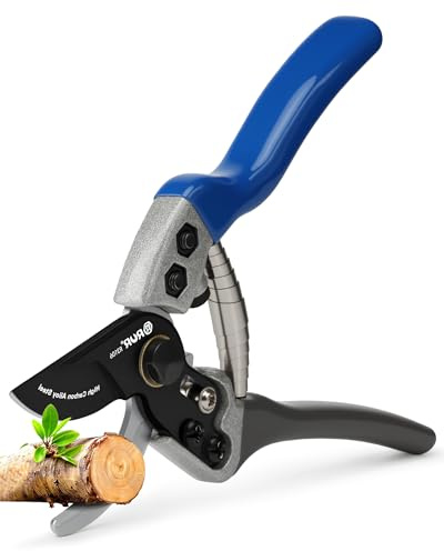 Acual Forbici Potatura, Lama Acciaio SK5 Giapponese 5 Volte più Affilata | Taglio Bypass, Taglia Diametri 27 mm, con Doppio Rivestimento Antiaderente, per Legno Secco e Fresco, Attrezzi Giardinaggio