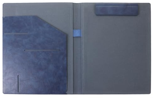 Générique Classeur à Dossier A4 en Pu Bleu Profond, Porte-documents Magnétique Multifonctionnel pour Fournitures de Bureau, Organiseur de Conférence Compact, Portefeuille Professionnel