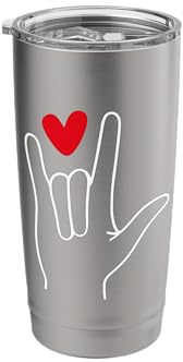 I Love You Sign Language Cute Happy Valentine’s Day Stainless Steel Insulated Tumbler