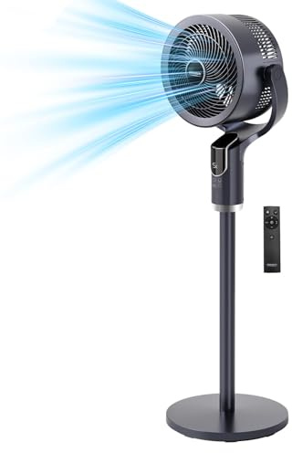 ROVSUN Ventilatore con Telecomando a Piantana Silenzioso, Electric Fan Altezza Regolabile 62/86/110 cm, 3 Modalità, 8 Velocità, Timer 9H, Oscillazione 90°, Inclinazione 90°, Ventilatore a Torre