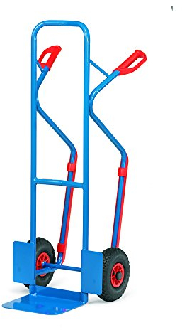 Fetra Stahlrohrkarre, Traglast 300 kg, Schaufel, Luftbereifung, 1 Stück, 1300 x 580 mm, blau, B1330L