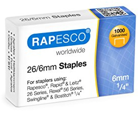Rapesco Tackernadeln, 26/6 mm, 20 Packungen mit je 1000 Stück