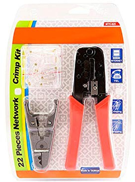 Monoprice – RJ-45/RJ11 Pelacables y crimpadora Kit de Herramientas con Conectores modulares (108140)