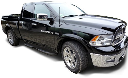 Hansen Styling Parts Schwarze Trittbretter Schwellerrohre ø 75mm mit Mustergutachten - kompatibel mit Dodge Ram 1500 Quad Cab (2009-2018)