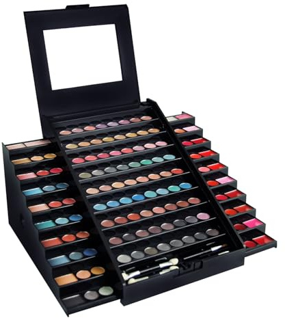 GLOSS ! Valigetta trucco XXL – Cofanetto bellezza donna – Idea regalo Natale, compleanno, insegnante, festa della mamma, San Valentino - BLACK