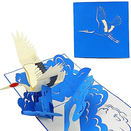 PopLife Cards Crane Vogel 3d Pop-up-Grußkarte - alle Gelegenheiten