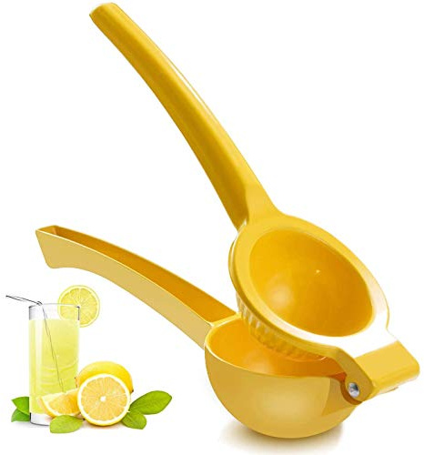 Y-ME Manual Juicer Citrus Lemon Squeezer, Fruit Juicer Lime Press Metal, Professional Hand Juicer Kitchen Tool(Yellow）