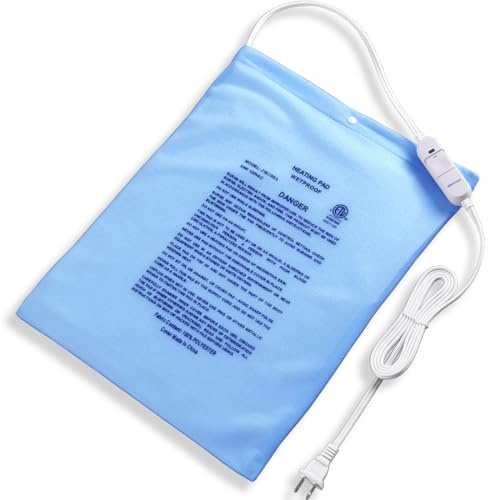 Boncare® Stay-On Small Vinyl Electric Heating Pad for Neck and Shoulders and Back Without Auto-Off, Low & High Heat Levels, Waterproof Hot Heat Pad with Washable Cover (12x15, 1-Pack)