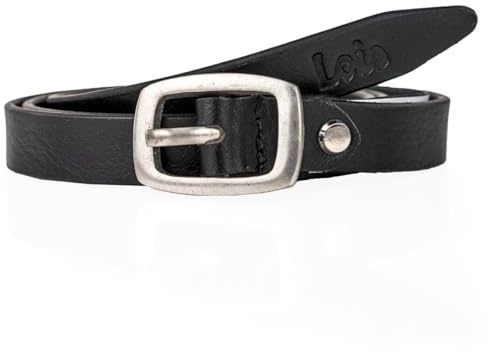 Lois - Breit Ledergürtel für Damen, Gürtel 3 cm Breit, Ledergürtel Schwarz-Silber, Eleganter Gürtel, Gürtel Schwarz-Silber