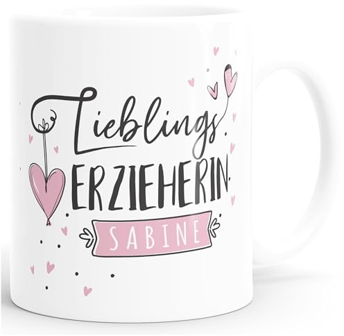 SpecialMe® Tasse Lieblings-(style_variation_string) personalisierbar mit Namen persönliche Geschenke kleines Dankeschön Weiss Keramik-Tasse