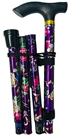 Walking Stick, Easy Adjustable Height Folding Extendable Walking Cane, Lightweight Flexible and Durable, Walking Aid Mobility Aid, Collapsible Walking Stick