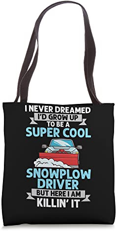 Snow Plow Tractor Machine Truck Shovel Driver Snowplough Tote Bag