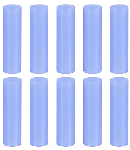 sourcing map 10pcs Silicone Paille Conseils, Métal Paille Couvertures, Doux Réutilisable Pailles Conseils pour 8mm/0.31 OD Inox Acier Pailles, Bleu