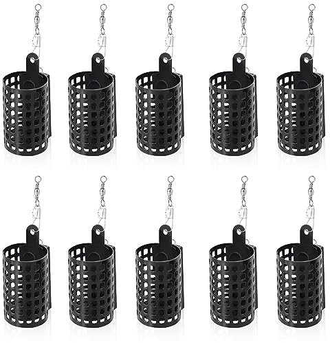 10 Stück Angeln Metallkäfig Fishing Futterkorb,Futterkorb Feeder,Futterkorb Angeln Mit Wirbel Snap,Rund Futterkorb Feeder Zubehör (20)