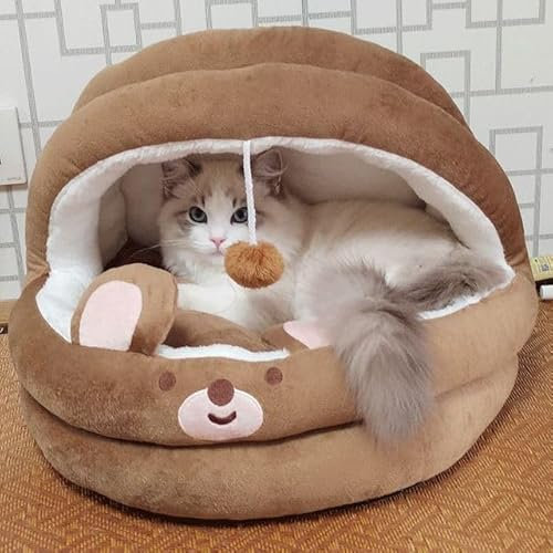 RAEF 1 Stücke Warmes Katzenhaus Herbst und Winter Katzenwiege Katzenbett Katzenhaus Halbgeschlossenes Hundehaus Heimtierbedarf Betten für kleine mittelgroße Hunde