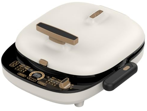 FURLOU Plaque chauffante multifonctionnelle Double Face, crêpière électrique 1600 W, Plaque chauffante Double Face pour Faire des crêpes, Hamburgers, Pain Plat, Omelette, Tube Chauffant intégré