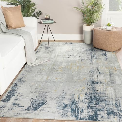 Famibay Teppich Wohnzimmer Blau 120 X 170 Teppich Schlafzimmer Kurzflor Weich KüChenteppich Teppiche Waschbar In Waschmaschine rutschfest Esszimmer Gegend BüRo Jugendzimmer