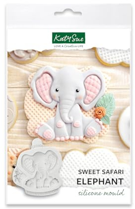 Katy Sue Katy Sue Designs Moule en silicone en forme d'éléphant pour gâteau, décoration de biscuits et loisirs créatifs Motif éléphant, CK0006