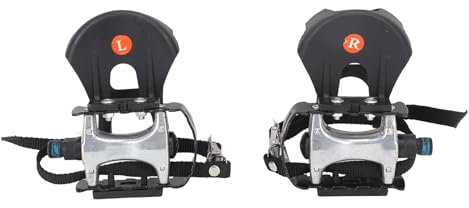 1 Paar Heimtrainer-Pedale mit Zehenclip und Riemen, 9/16 Zoll Mehrzweck-Aluminium-Heimtrainer-Pedale für Heimtrainer, Spinbike und Outdoor-Fahrrad