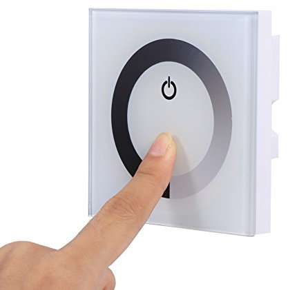 Nikou Variateur de panneau tactile, panneau tactile uni, interrupteur mural, barre lumineuse LED DC 12 V-24 V (blanc)