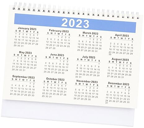 NUOBESTY 4 Stück 2024 Tischkalender 2023 dekorativer Bürokalender Stehpult Jahresplaner Schreibtischkalender bürokalender Organizer mit Spiralbindung 200 g Art Doppelklebepapier