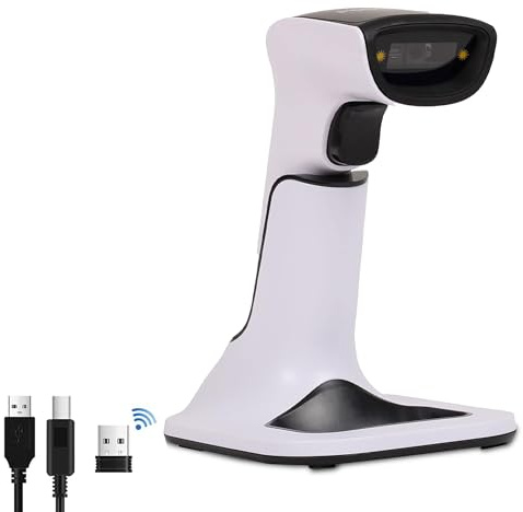 POSSAFE Wireless Barcode Scanner | 1D 2D Handheld High-Speed Bluetooth Cradle QR Code Scanner | Precise Scan Accuracy | Long-Range Scanning | Easy to Use | Ideal for Retail, Warehouse, Industrial Use
