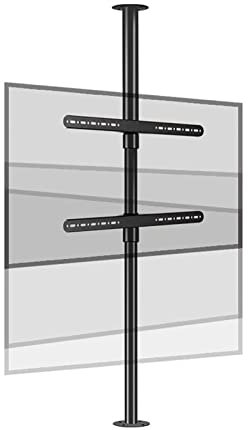 Deckenhalterung, verstellbar, um 360 Grad drehbar, Bodenständer für 32 bis 75 Zoll Fernseher, neigbar, schwenkbar, für Trennwände und Schränke