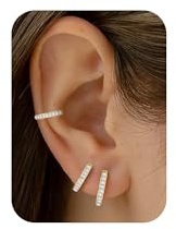VIDONIO Ohrringe Silber 925 Set für Damen - Ohrringe Gold Kleine Creolen & Ohrstecker Hypoallergen 14K Vergoldet Zirkonia Stapelbar Wasserdicht, Schlafen Knorpel Schmuck für Mehrere Piercings