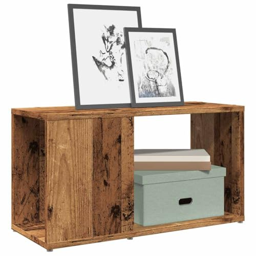 Rantry TV-skåp Antikt trä 60 x 24 x 32 cm i spånskiva, TV-skåp Bänkskåp för TV-bord Industriellt TV-ställ Vardagsrum Möbler