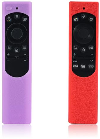 XPEX Funda Antideslizante para Samsung Control Remoto - 2 Piezas (Rojo + Púrpura Brillante)