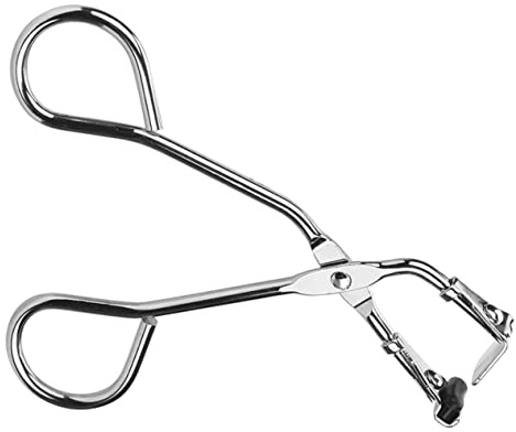 Silberne Wimpernzange aus Edelstahl, Handlicher Wimpernzangenclip | Gebogene Form, Kompakt und Leicht, für Kleine Sowie Kleiner Wimpern und Verschiedene Augenformen