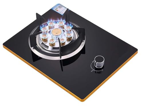 THEGA Stufa A Gas 4,5 KW, Piano Cottura A Gas A 1 Bruciatore, Cucina A Gas Portatile in Vetro Temperato, con Protezione Antispegnimento, per Domestica, Ristorazione, Campeggio, Facile da Pulire(LPG)