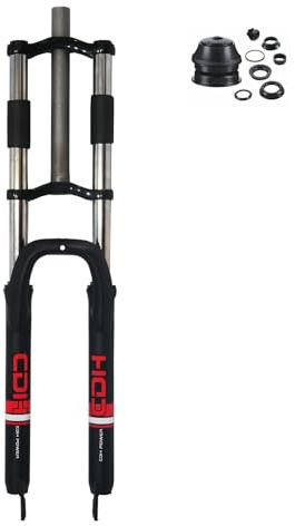 CDHPOWER Bike Suspension Fork 26/29, Triple Tree, Disc Brake,Black Bicycle Forks (1-1/8 Headset Included) (29)