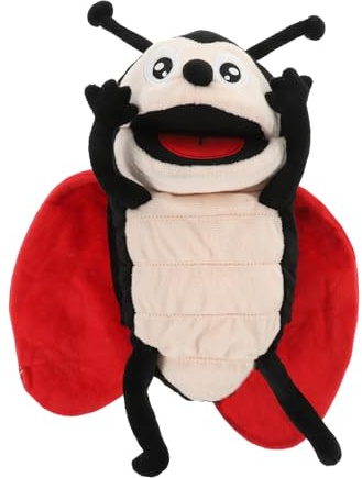 minkissy Marioneta de Mano Algodón PP y Felpa de Mariquita de Peluche Ligera y Cómoda para Jugar en Interiores y Exteriores