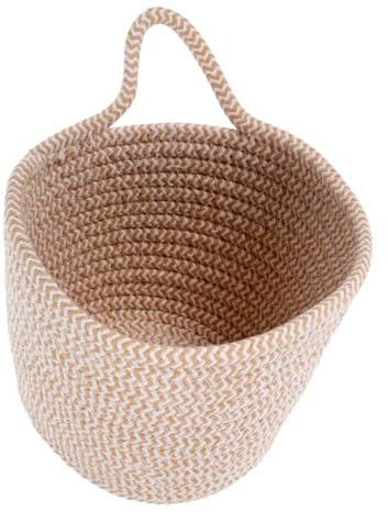 Mikinona Contenitore in Corda Di Cotone Intrecciata Contenitori Da Tavolo o Ornamentali Da Parete Contenitore Portaoggetti Pratico e Resistente