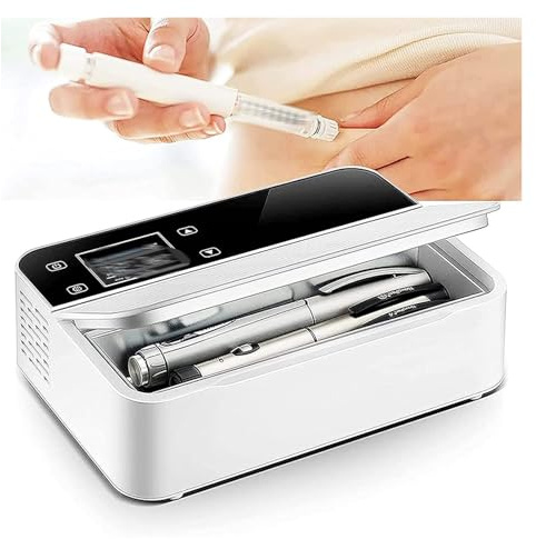 YXCMD Frigo Portatile per Insulina da Viaggio e Auto | Contenitore Termico con Controllo Intelligente 2-8°C | Porta Farmaci Compatto Batteria 10200mAh | Capienza 5 Penne + 9 Flaconcini