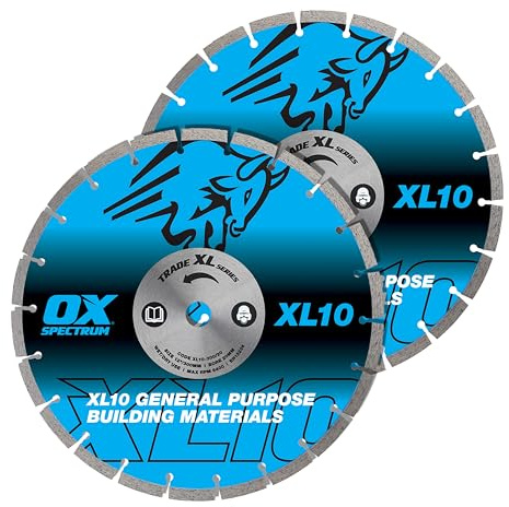 OX Trade Diamond Cutting Disc General Purpose – 300/20mm Twinpack | Fast Cutting Diamond Blade for Concrete, Brick & Paving , Long Life, Fits Angle Grinders & Disc Cutters