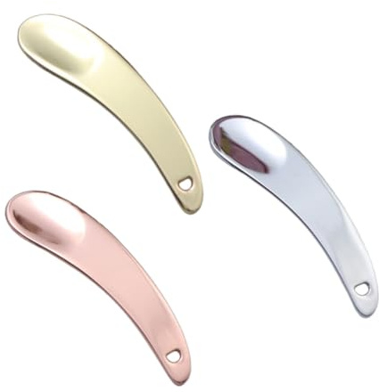 HEALEEP Cuillères à Crème Yeux Visage 3 Pièces Métalliques Petit Format or Argenté Rose Pratique Pour Appliquer Cosmétiques Voyage Soins Peau