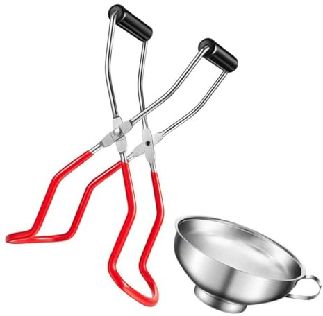 TOPPERFUN Pinza para Latas de Acero Inoxidable Antideslizante y Resistente al Calor Recogedor de Botellas Plegable para Cocina Elevador Seguro para Latas y Botellas de Varios Tamaños