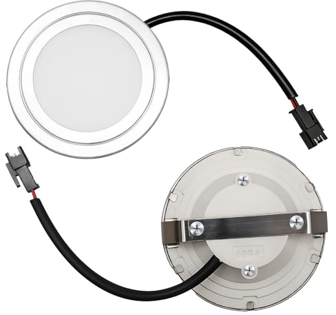 Voltvera Lámpara LED para Campana, 2 uds Reemplazo Foco Campana Extractora Empotrada, DC 12V 6500K Acero Inoxidable Campana 9 LED Luz Luces Bombillas Accesorios para Estufa Cocina