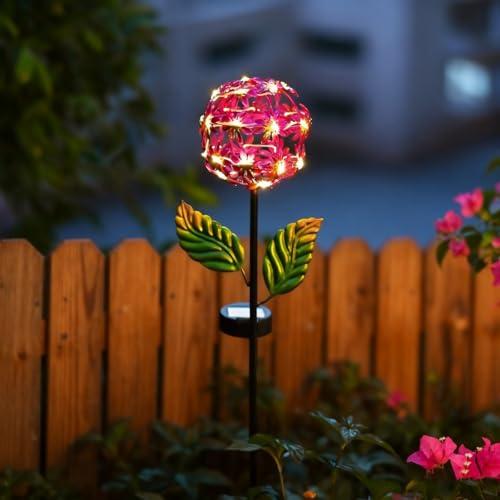 Luz solar al aire libre del jardín de la hortensia con el diseño hueco del hierro y el resplandor del LED para el camino, el césped y el patio Uso (B)