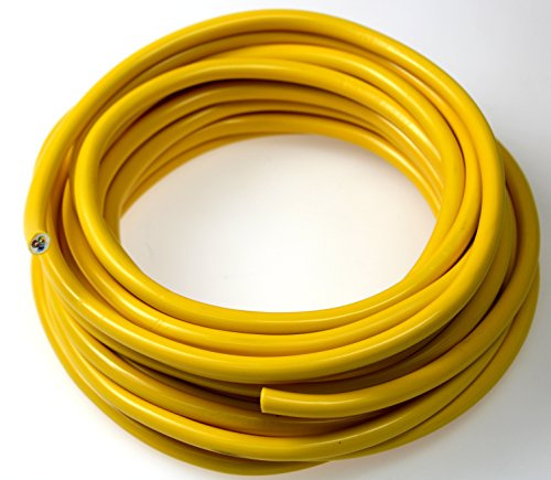 as - Schwabe Baustellen-Panzerleitung, 50 m extrem-robustes Kabel K35 AT-N07V3V3-F 3G1,5, Baustellenleitung, Verlängerungskabel beide Seiten glatt abgeschnitten, IP44, Gelb, 10057