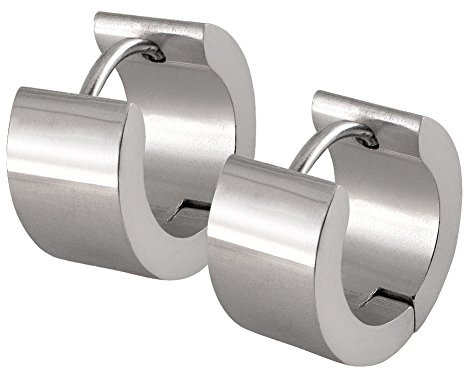 Soul-Cats 1 par kreoler vikbara creoler örhängen rostfritt stål svart män unisex huggie, Ø 14mm / 7mm breit, Rostfritt stål, Ingen ädelsten